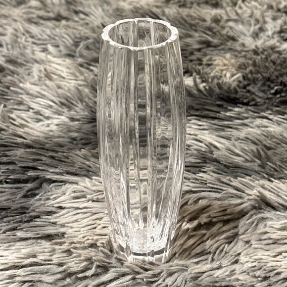 SIGNED WATERFORD MARQUIS COLLECTION 7" TALL CRYSTAL GLASS FLOWER VASE BUD VASE - Picture 1 of 3